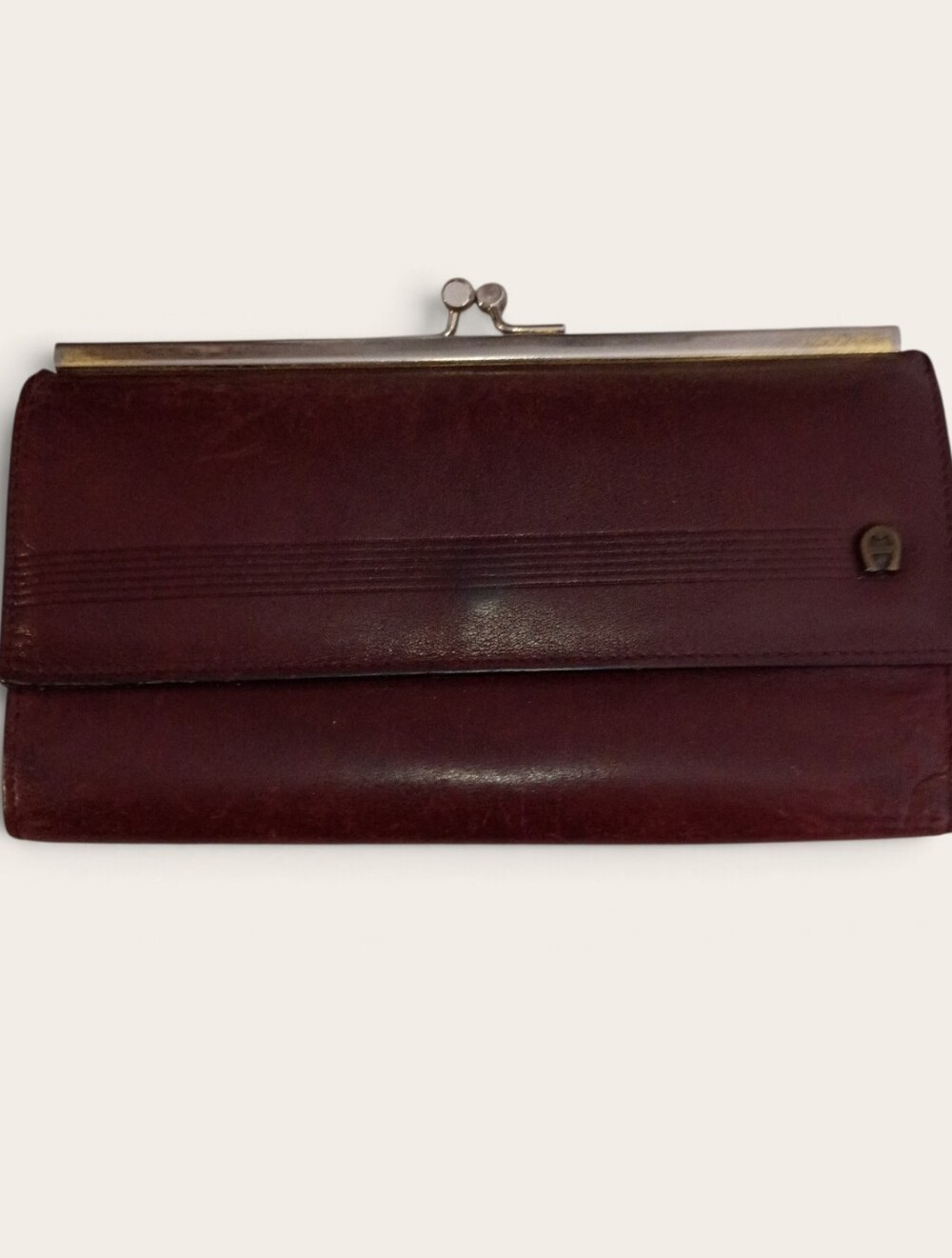 Etienne Aigner Burgundy Leather Women's Wallet Clutch
